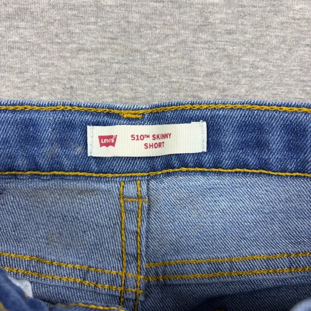Levis 510 Skinny Short Kids Size 6 Blue Denim Medium Wash Jean Shorts